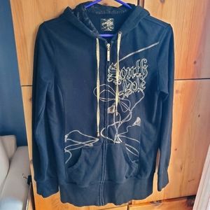 South Pole Women's Black & Gold Full Zip Hoodie Size Medium